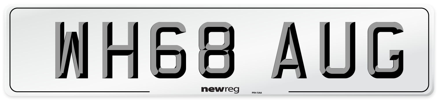 WH68 AUG Number Plate from New Reg